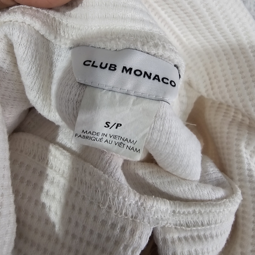 Club Monaco pullover ribbed top with ribbon pull string size small - Picture 3 of 11